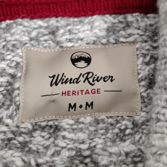 Wind River Men's Pullover Sweater in Silver Size Medium Chunky Cable Knit Cotton - Picture 4 of 10